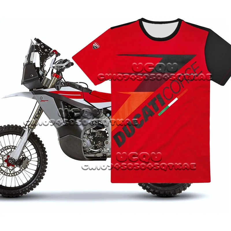 

Men's 2025 Spring/Summer New Sports Tee Motorcycle Racing Enthusiasts Short Sleeved T-Shirt DUCATI 3D Printed Breathable Tops
