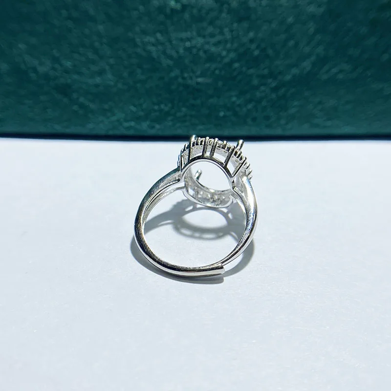 MeiBaPJ-إعداد خاتم فضة إسترليني حقيقي للنساء ، مجوهرات ساحرة رفيعة ، حوامل فارغة تصنعها بنفسك ، الموضة ، 4x6 ، 10x14 ، سبعة أحجام