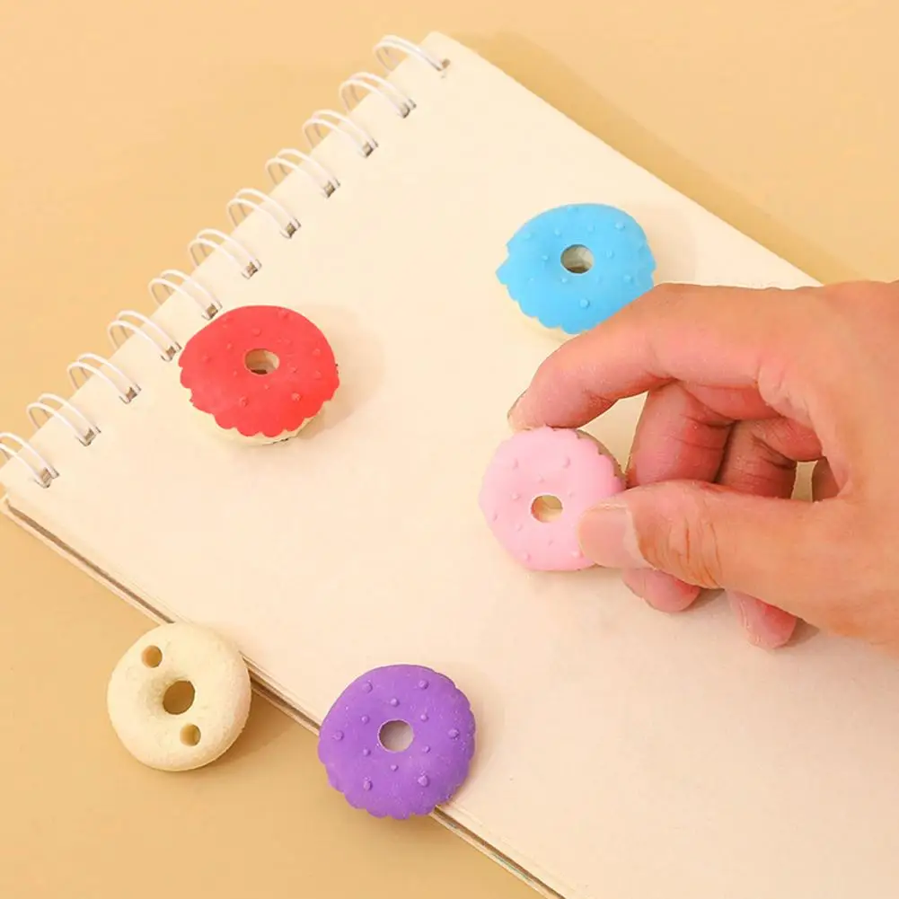 Soft Erasers Cute Food Shape Cartoon Erasers Lollipop Ice Cream Doughnut Safe Kids Toy for Entertainment Stationery Ice Cream