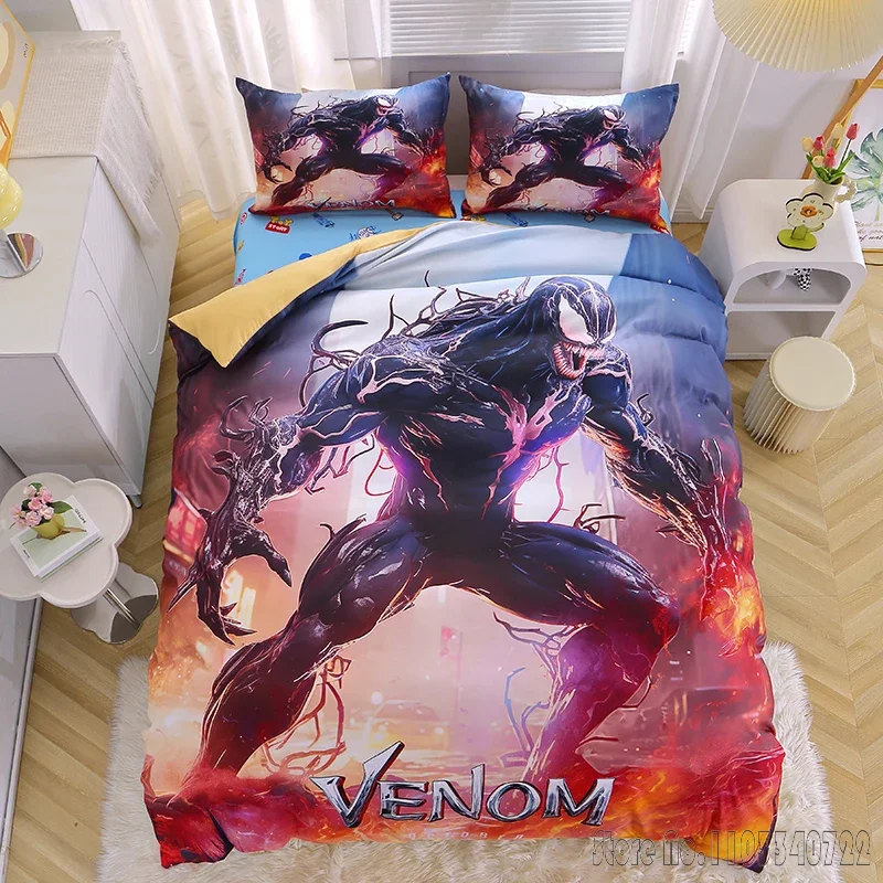 Ensembles de literie Anime Avengers pour enfants, Groot, Venom, Black Panther, Doctor Strange, housse de athlon, couette pour enfants, literie, décor de chambre