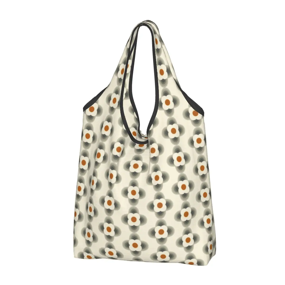 Cute Orla Kiely Shopping Tote Bags Portable Scandinavian Flowers Multi Stem Grocery Shopper Shoulder Bag