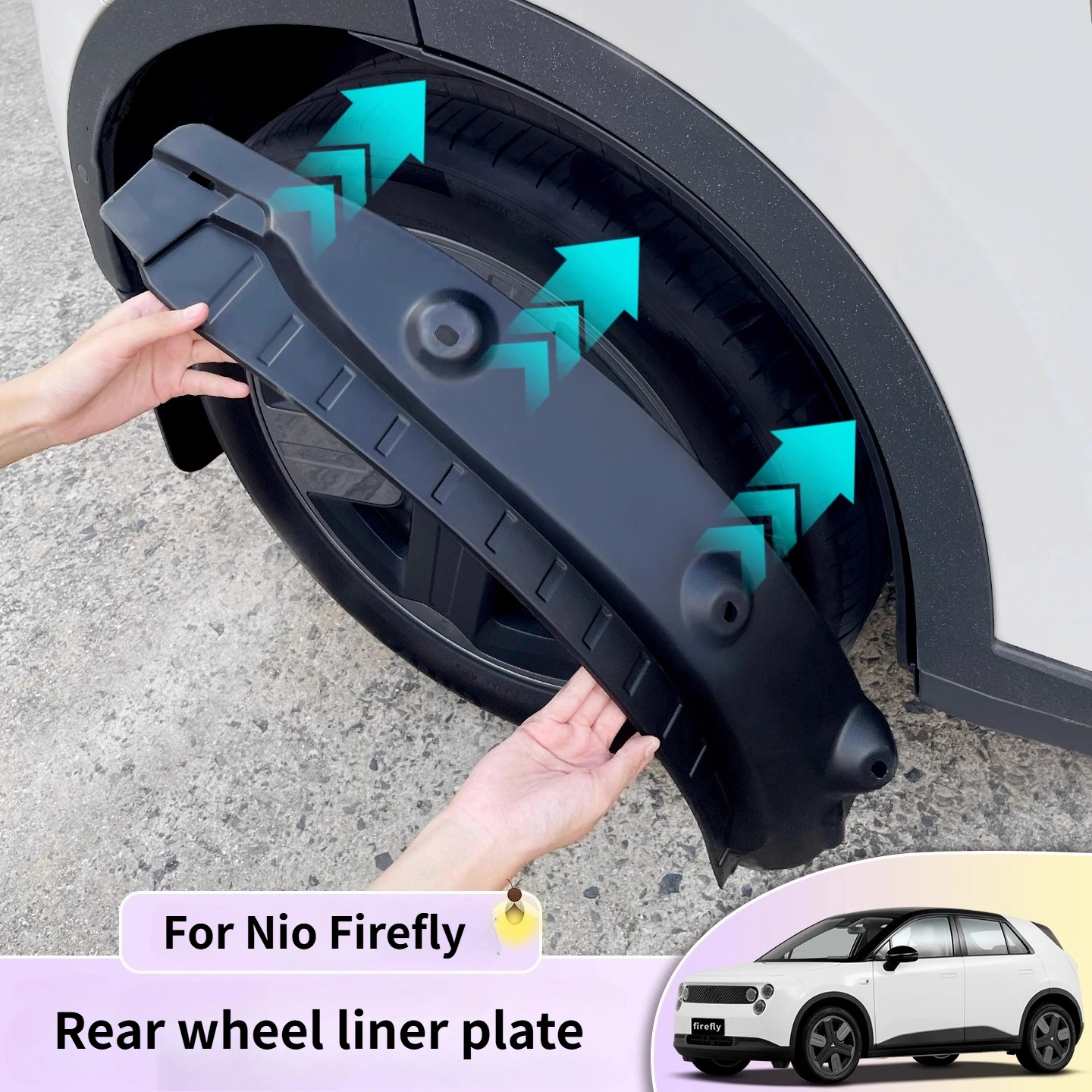 

For Nio Firefly Rear Wheel Lining Mudguard Fender No Punching Required Stain Resistant and Scratch Resistant Accessories