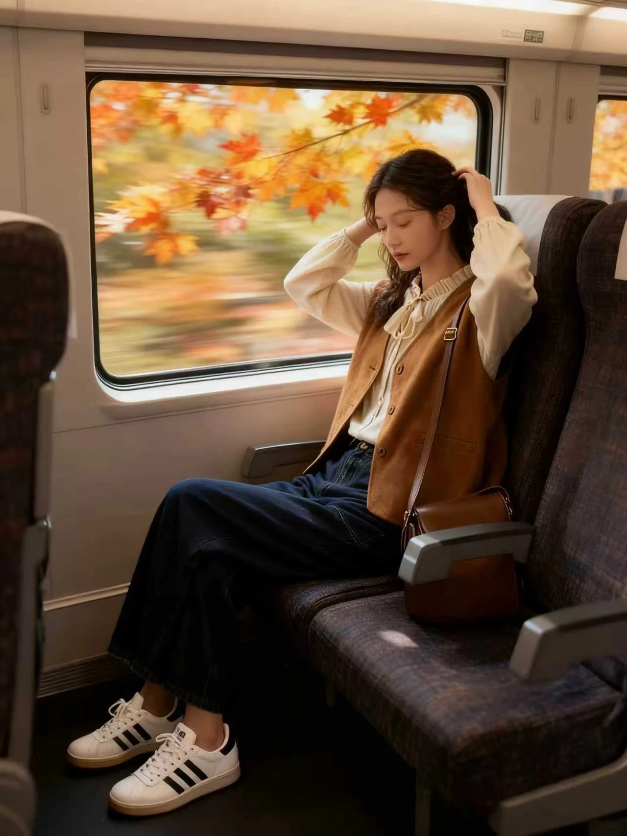 Ele Winter Faion Set Chaleco irt para mujer Combo Casual artístico Sle Denim Match cintura alta largo Sve cuello alto