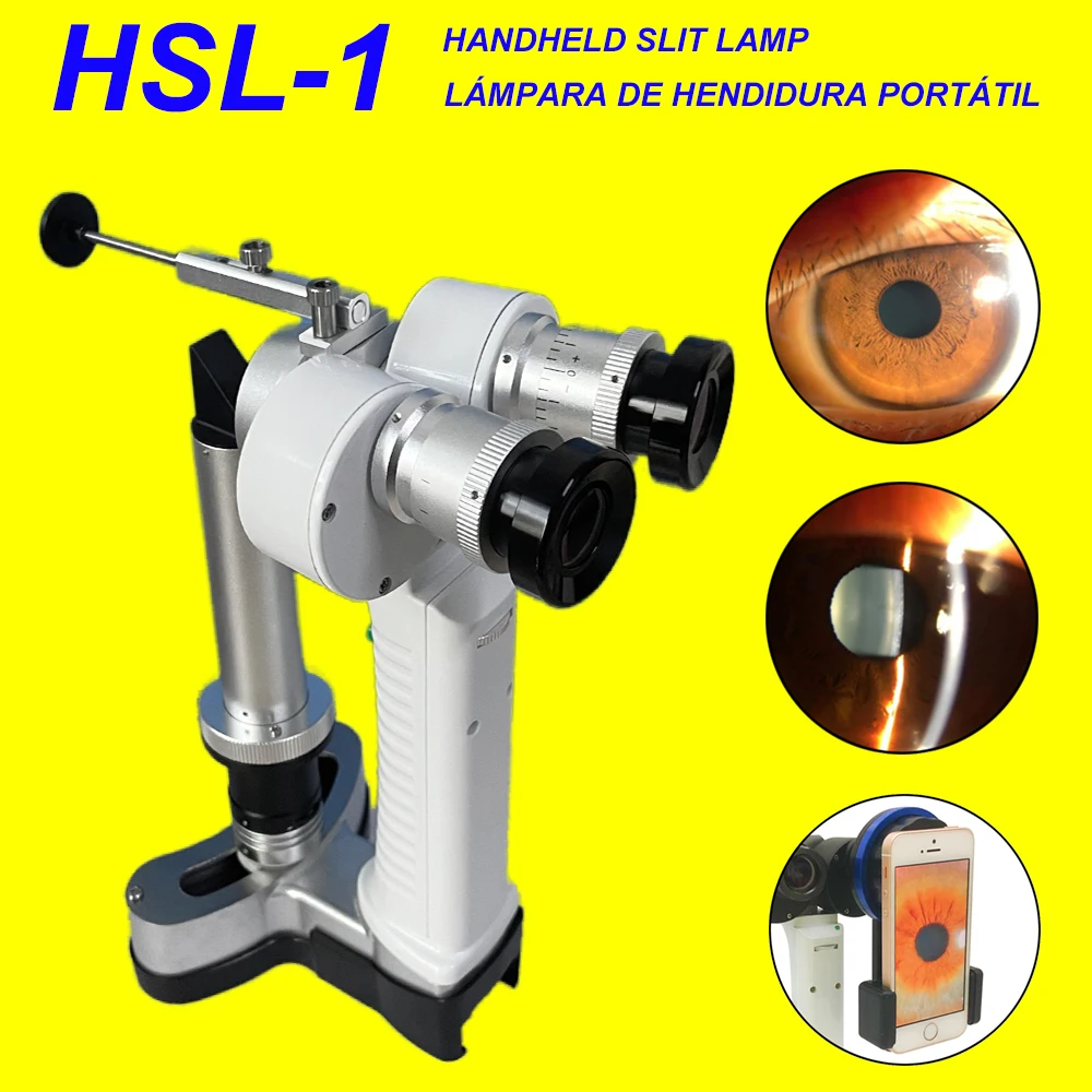 Portable Handheld Slit Lamp Microscope 2 Step Magnification Human Vet Ophthalmic Eye Corneal Examination