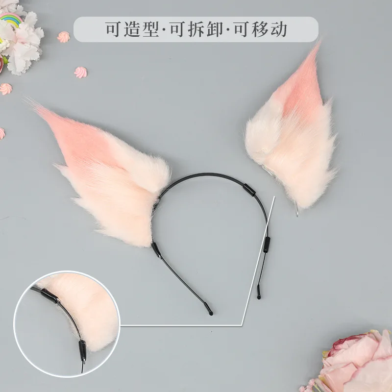 Furry Ear Headband for Halloween Party Maid Hairhoop Roleplaying Character Hairdband Costume Accessories Cosplay Props