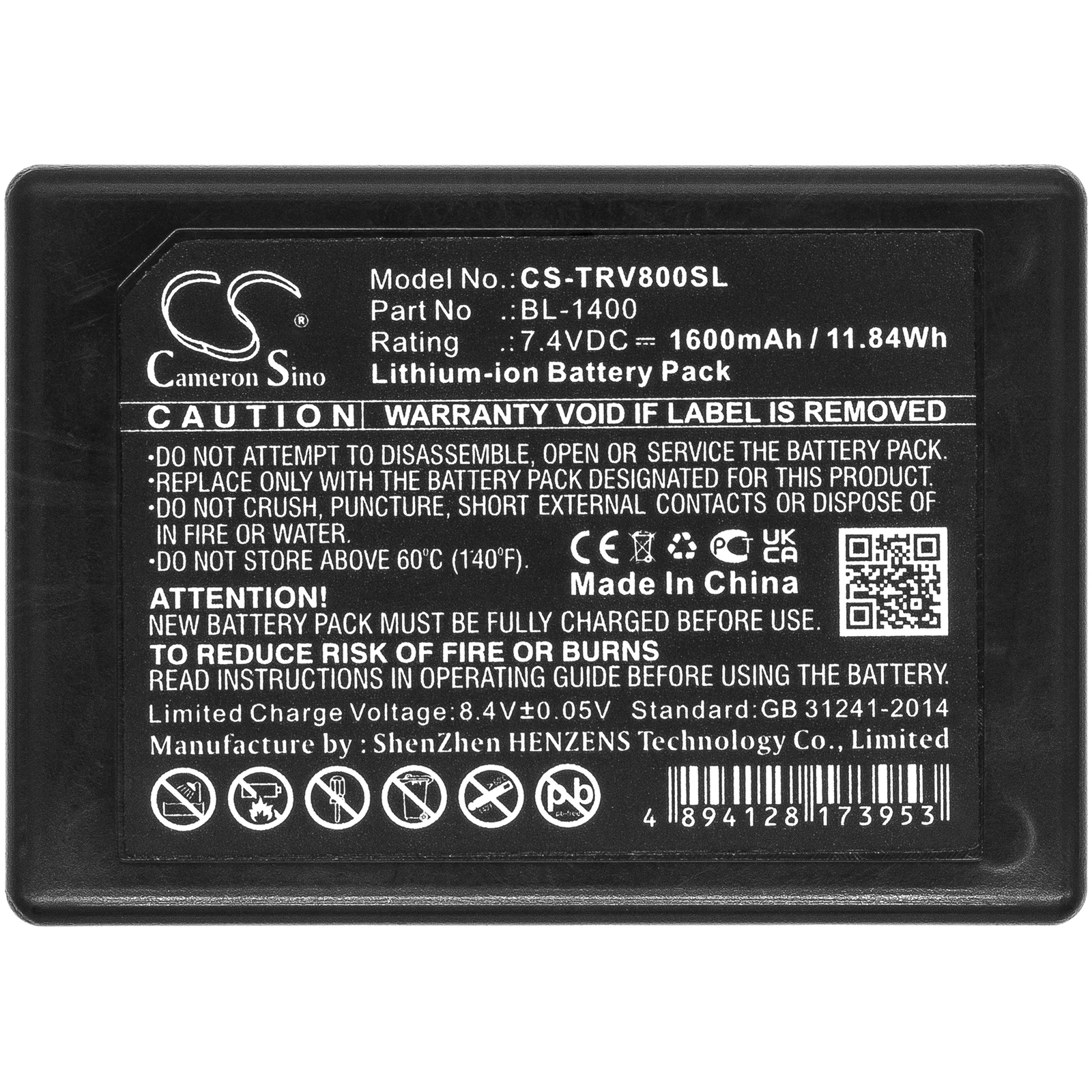 

Cameron Sino BL-1400 1600mAh Battery Hi-Target for V8 V9 V10RTK for Equipment, Survey, Test Li-ion 7.4V 11.84Wh