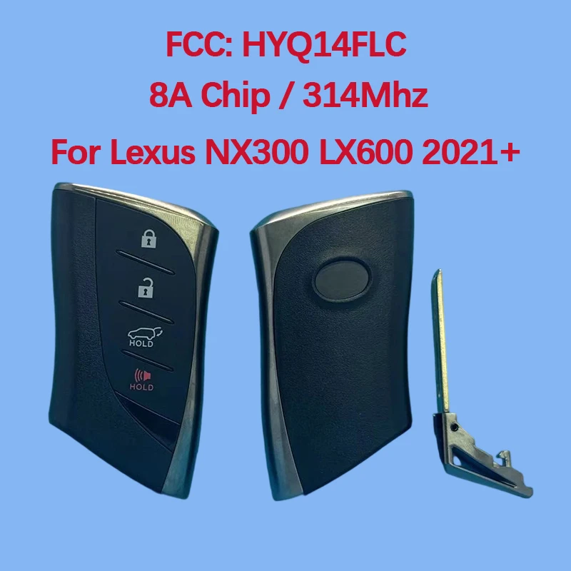 

CN052057 Послепродажный 4-кнопочный смарт-брелок 314,35/312,10 МГц FCC 8990H-78020 8A чип для Lexus NX300 LX600 2021+