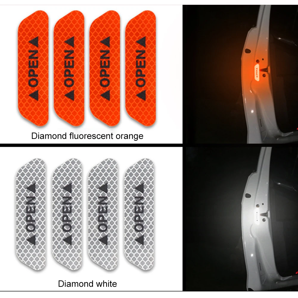 Autocollants de porte de voiture universels, bande de sécurité, marque d\'iode, ruban de coulée élevé ouvert, conduite automatique, bandes de coulée