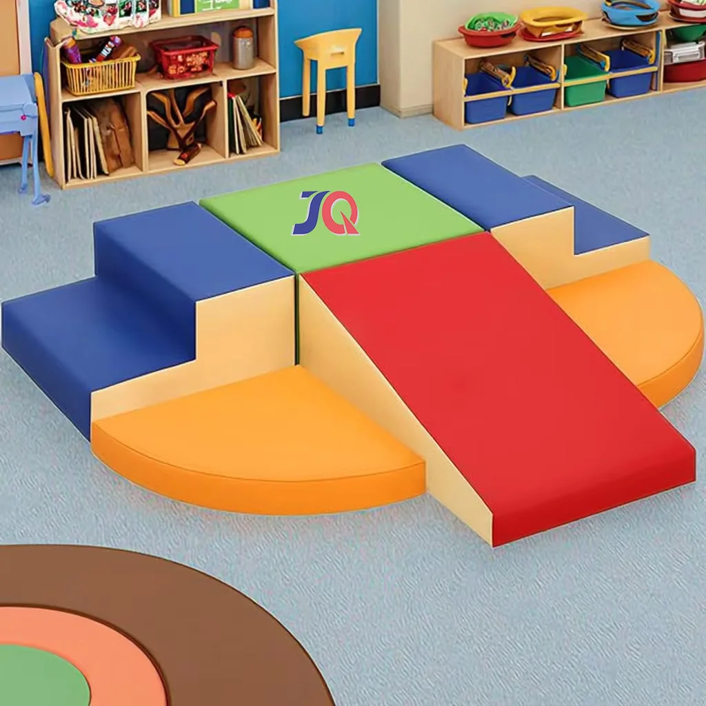 6-Piece Soft PU Leather Indoor Playground Set for Preschoolers Babies Sensory Training Sensory Training Sponge Sofa Home Indoor