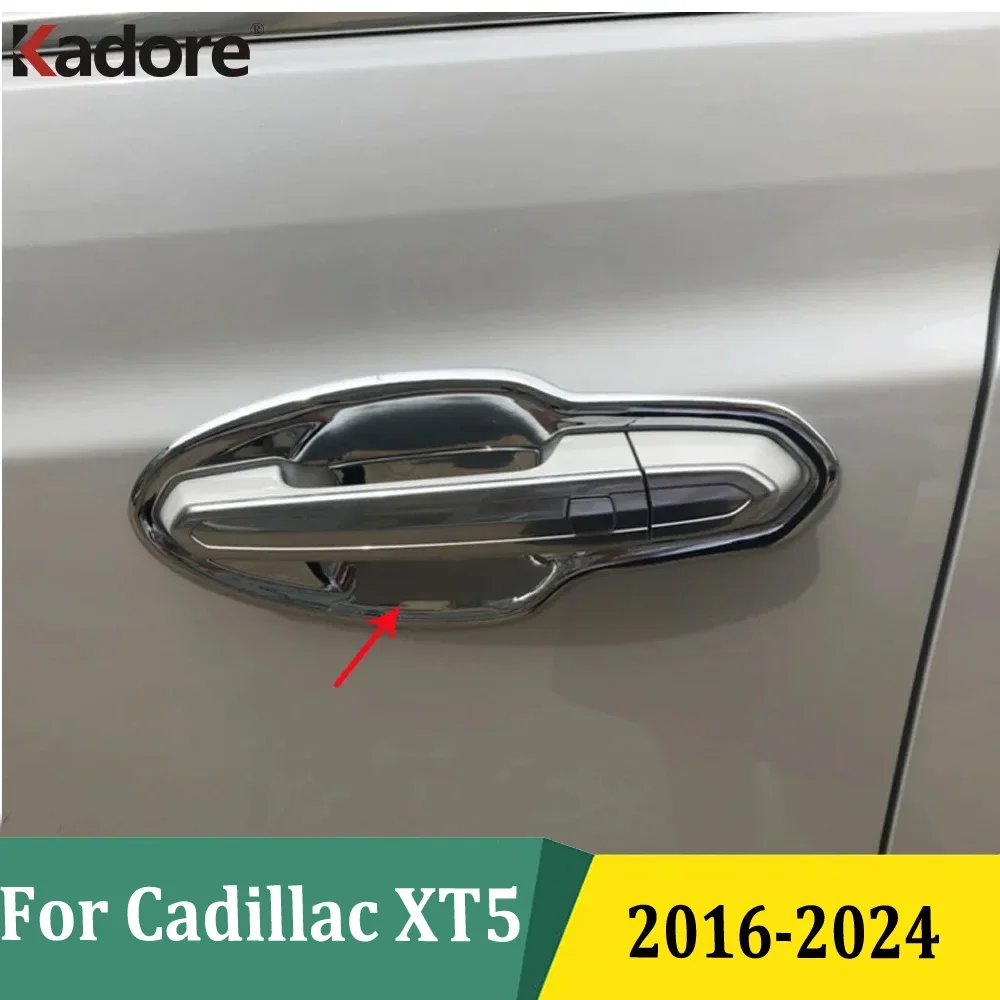 

Для Cadillac XT5 2016-2020 2021 2022 2023 2024 хромированная боковая дверная ручка, крышка чаши, накладки, наклейка, внешние автомобильные аксессуары