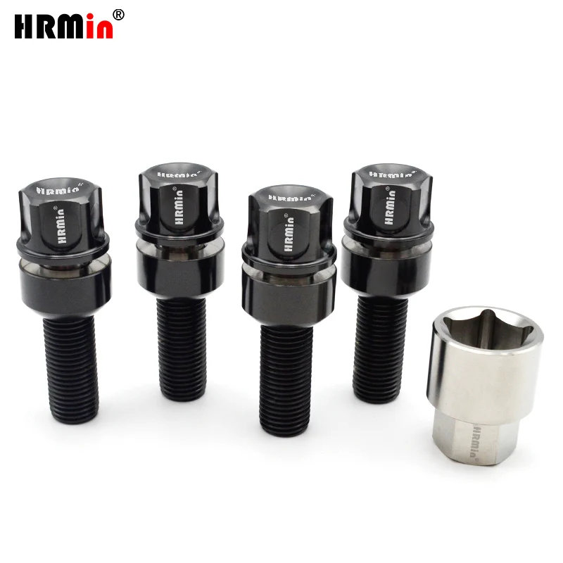 

HRMin Factory high quality 19Hex Gr.5 titanium ball seat free washer anti-theft wheel bolt M14*1.5 mm for Porsche etc