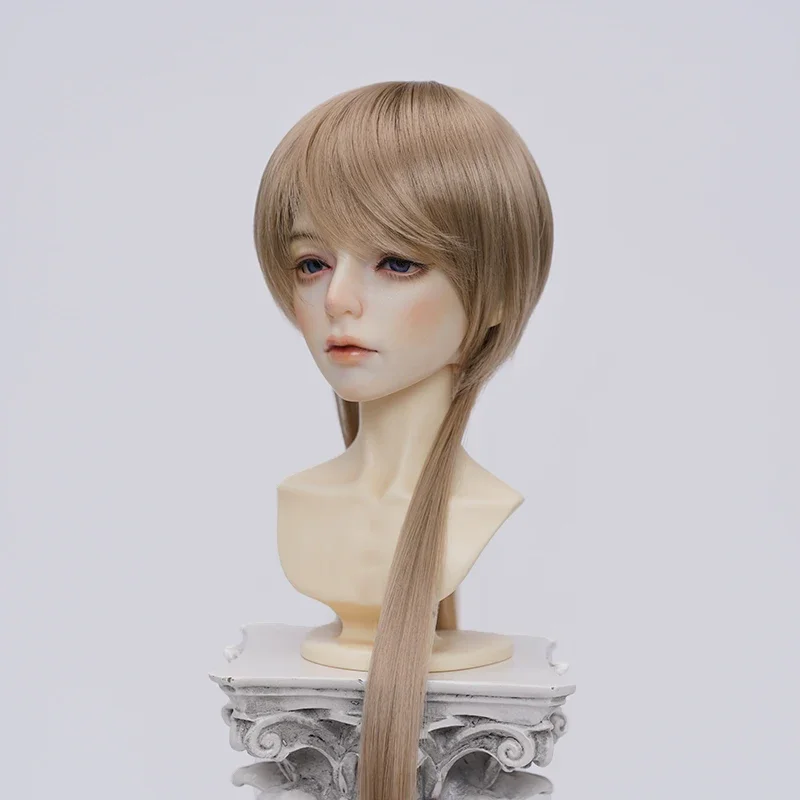 Doll's Wig for 1/3 1/4 1/6 Bjd Doll Soft Silk Long Wolf Tail Splicing Colors Hair Dress Up Play House Doll Accessories, No Doll