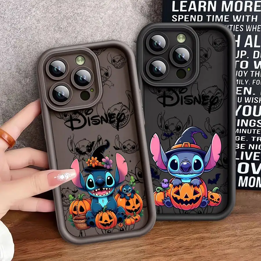 Shockproof Case for Apple iPhone 11 14 Pro Max 15 Plus 12 13 Mini XR X XS 7 8 Funda Phone Cover Disney Stitch Halloween Pumpkin