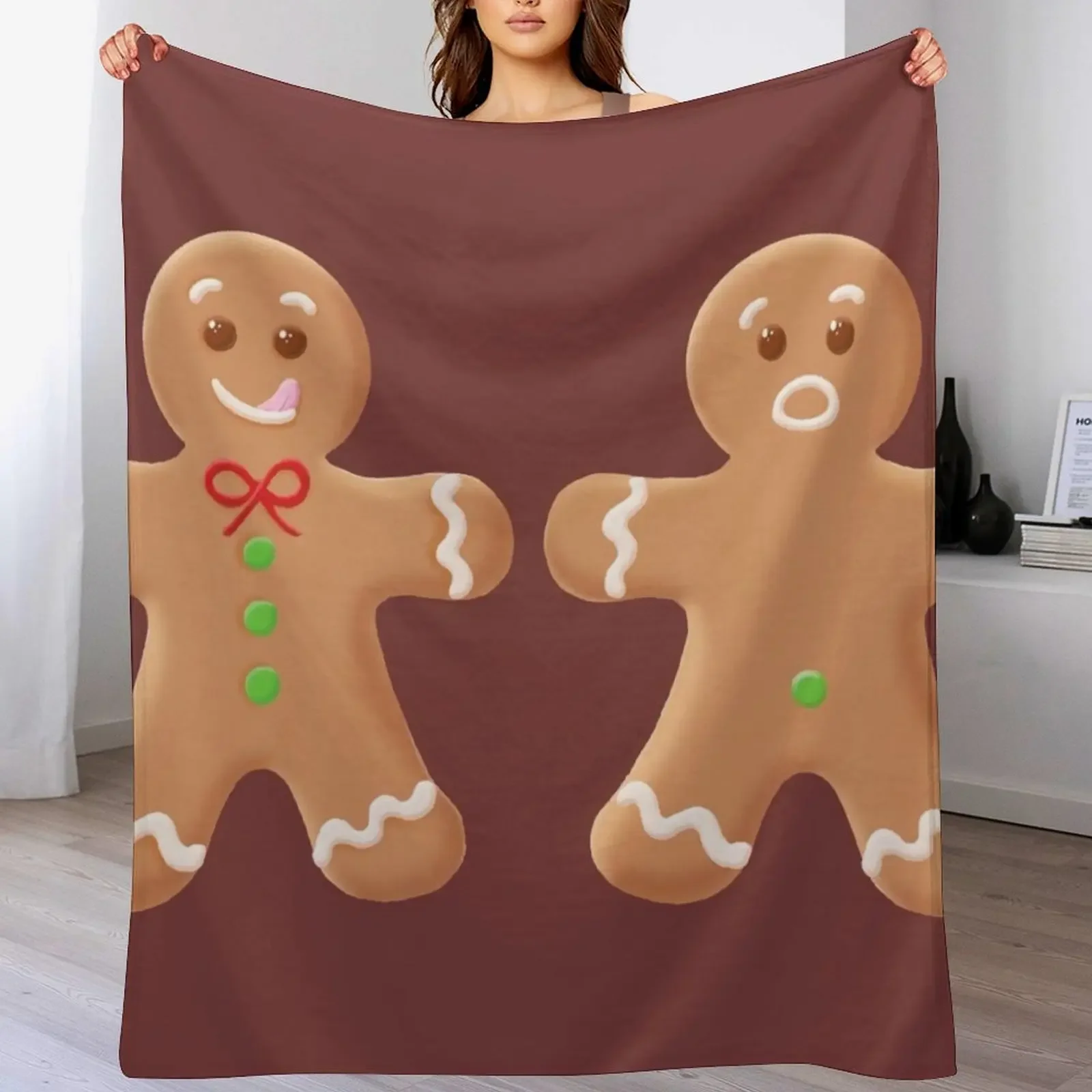 

Gingerbread man Throw Blanket Luxury Designer warm winter Tourist sofa bed Blankets