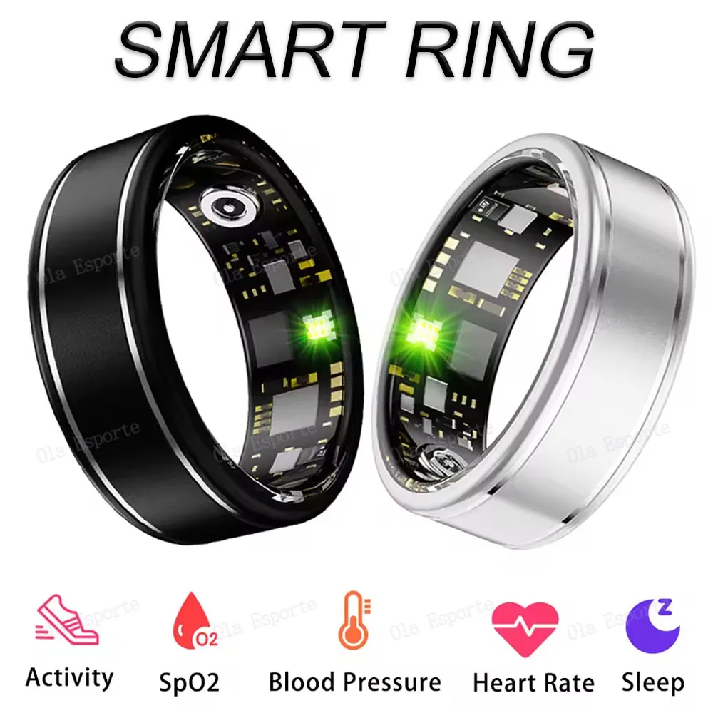 

Кольцо фитнес-трекера для мужчин и женщин — умное кольцо с пульсометром, SpO2, кровяным давлением, мониторингом сна, счетчиком шагов и калорий
