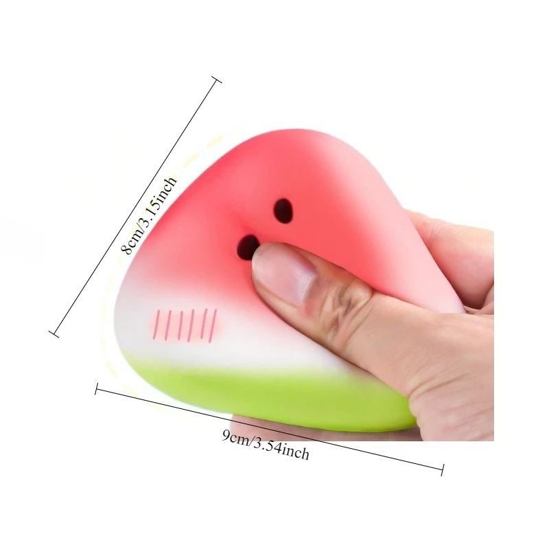 Anti-stress Squishy แตงโม Decompression ของเล่นน้ําแข็งนุ่มผิวช้า Rebound Decompression Squishy ความเครียด Reliever บีบของเล่น