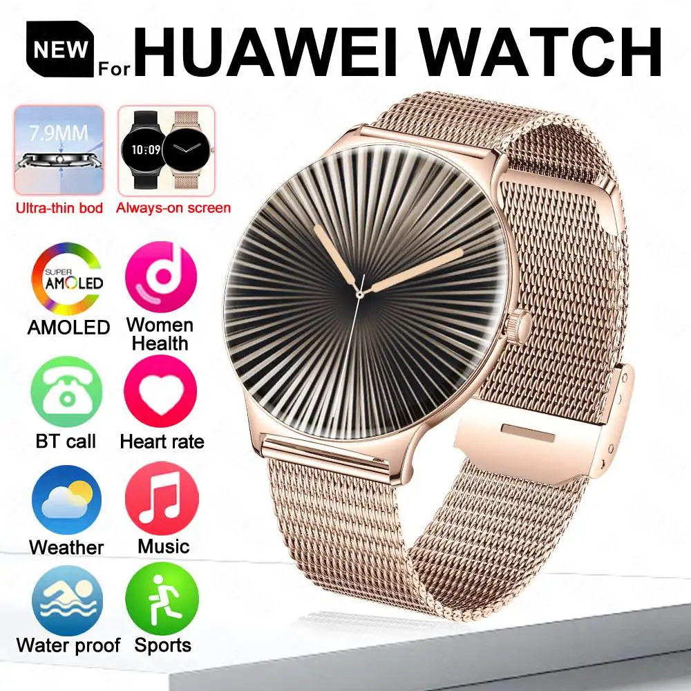 

New For Huawei Ultra Thin SmartWatch Women 1.43" AMOLED 466*466HD Pixel Display Always Show Time Call Reminder Ladies SmartWatch