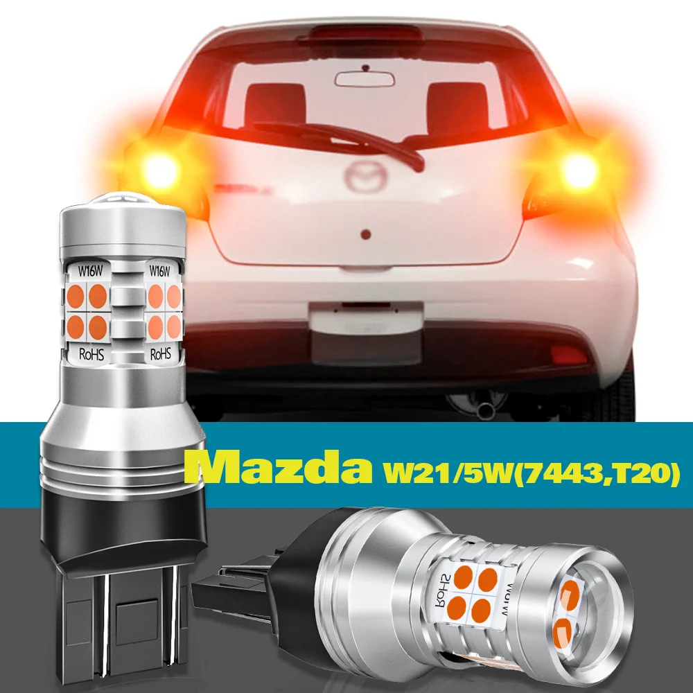 Brake Light Blub Lamp W21/5W 7443 T20 For Mazda 2 3 5 6 Axela RX-8 CX-3 CX-5 CX-7 Miata MPV MX-5 Miata Accessories 2pcs LED Lamp