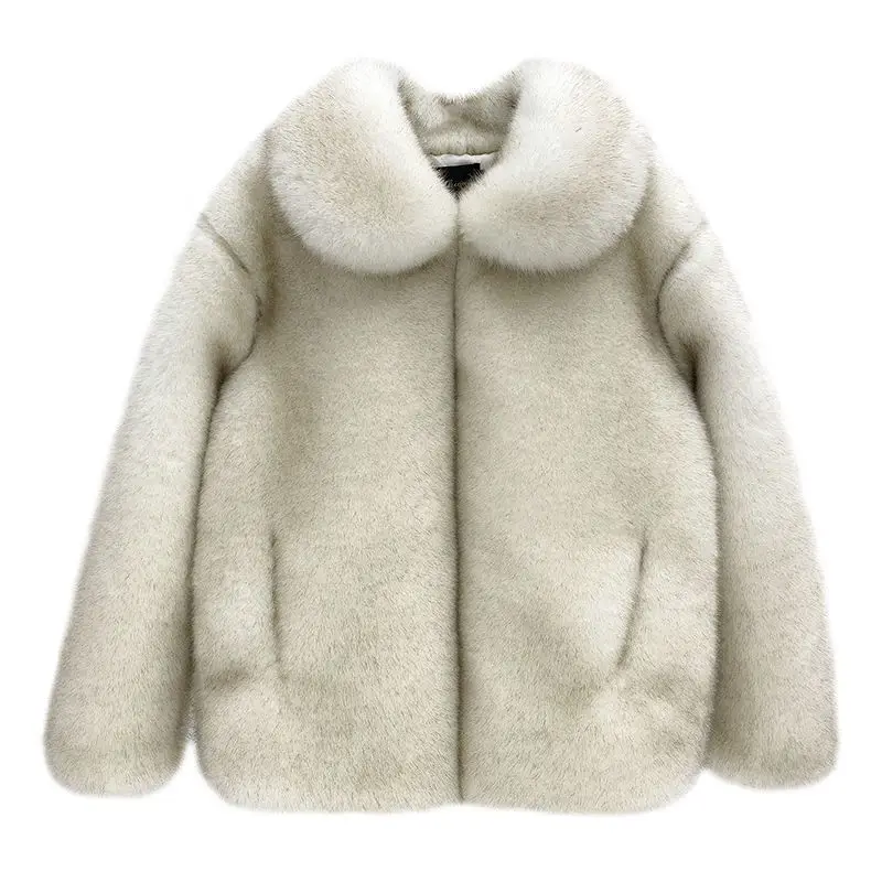 

Winter and Autumn Soft Warm Faux Fur Coat Long Sleeve Jacktets Plus Size Designer Men Streetwear Clothing Fluffy Jacket 2023 E53