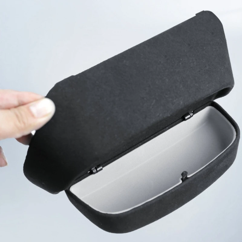 For Audi A4L A6L Q5L Suede Sunglasses Storage Case Clip Roof Multi-Functional Car Glasses Protective Interior Accessory