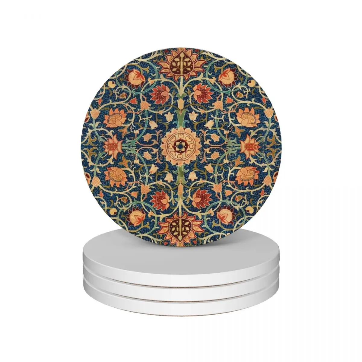 

Holland Park Carpet' Vintage William Morris Ceramic Coasters (Set of 4) christmas for table household utensils kitchen Coasters