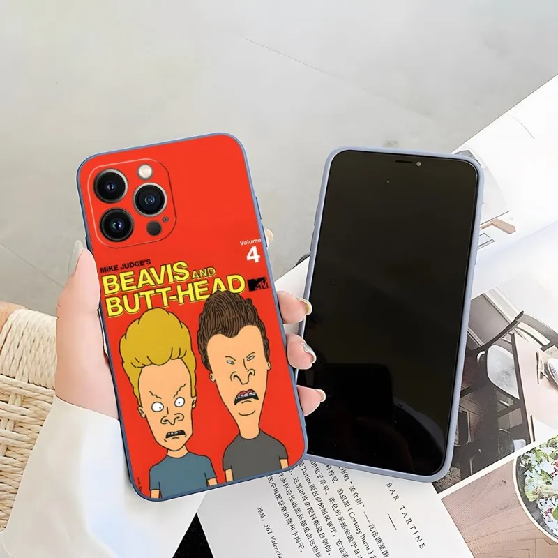 Beavis And Butthead Cartoon Phone Case Candy Color For IPhone 14 12 13 11 Pro Max Mini X XR XS Max 7 8 Plus Soft Silicon Cover