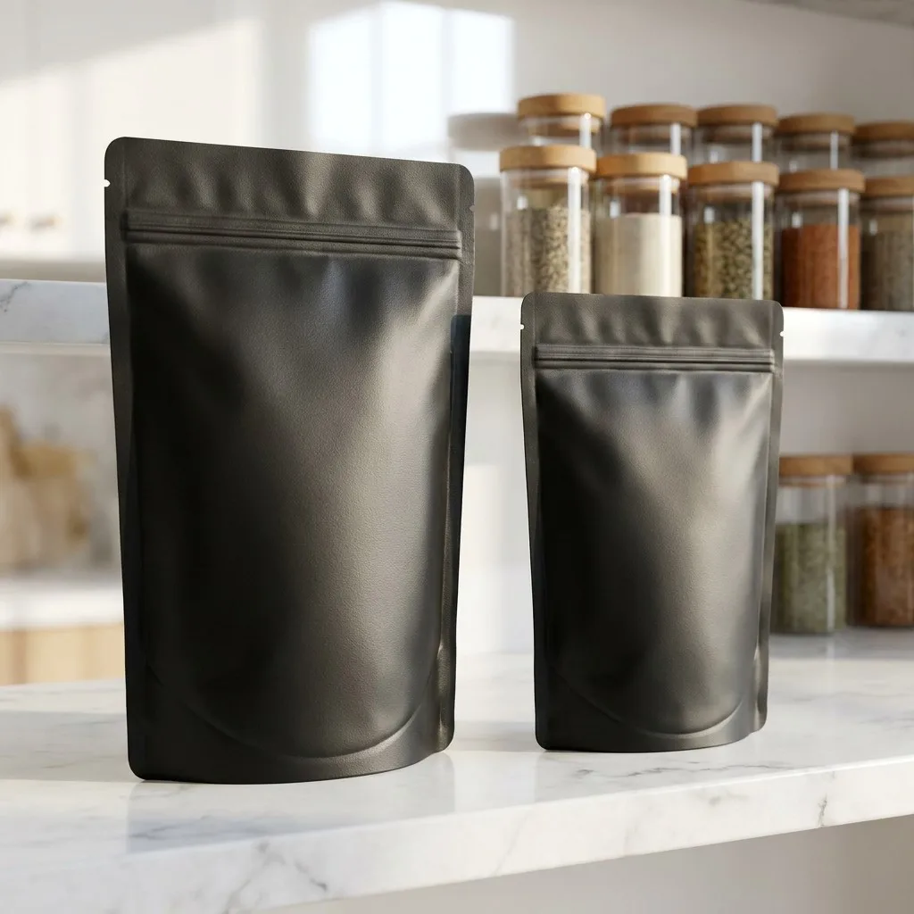 100pcs Premium Matte Black Smell Proof Mylar Bags