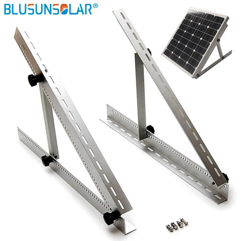 1 Set Triangle Aluminum Adjustable Solar Panel Mounting Bracket For 150W Solar Panel Folding Tilt Legs Boat RV Roof 28\