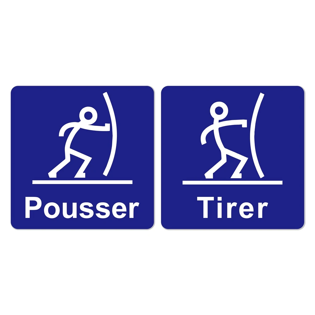 French  Acrylic sliding door Sign (push-pull) identification board, company entrance door sliding sign, sticker