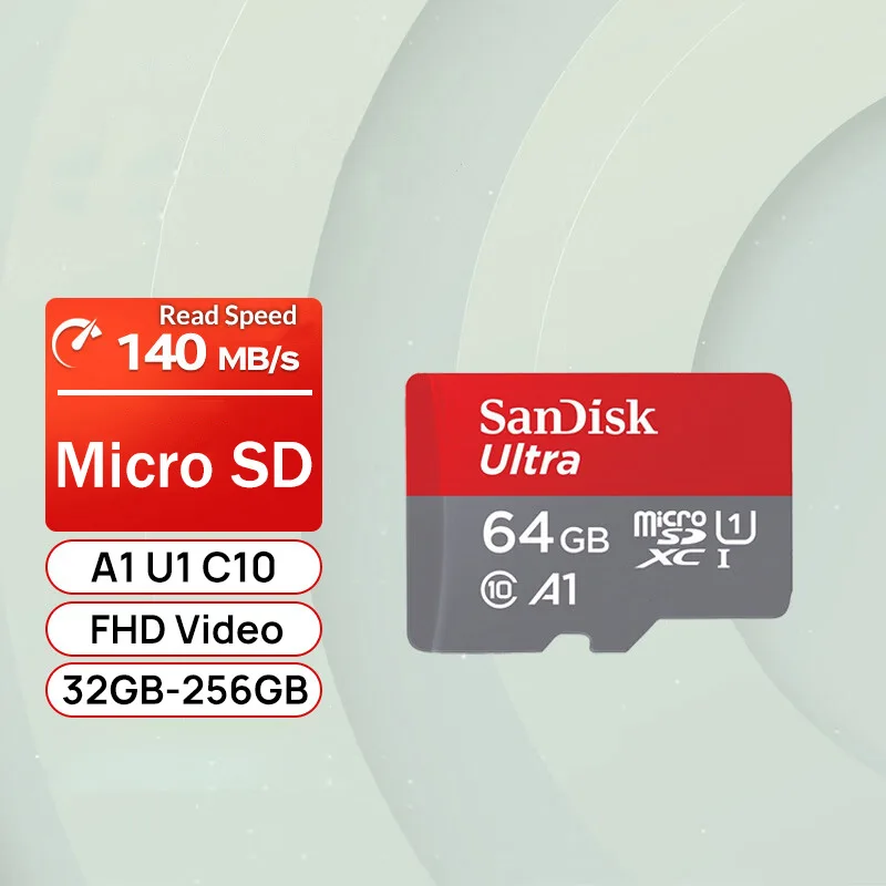 SanDisk Ultra Micro SD Memory Card TF Flash Card A1 V10 C10 U1 32GB 64G 128G 256G for Camera Phone Nintendo Switch Table