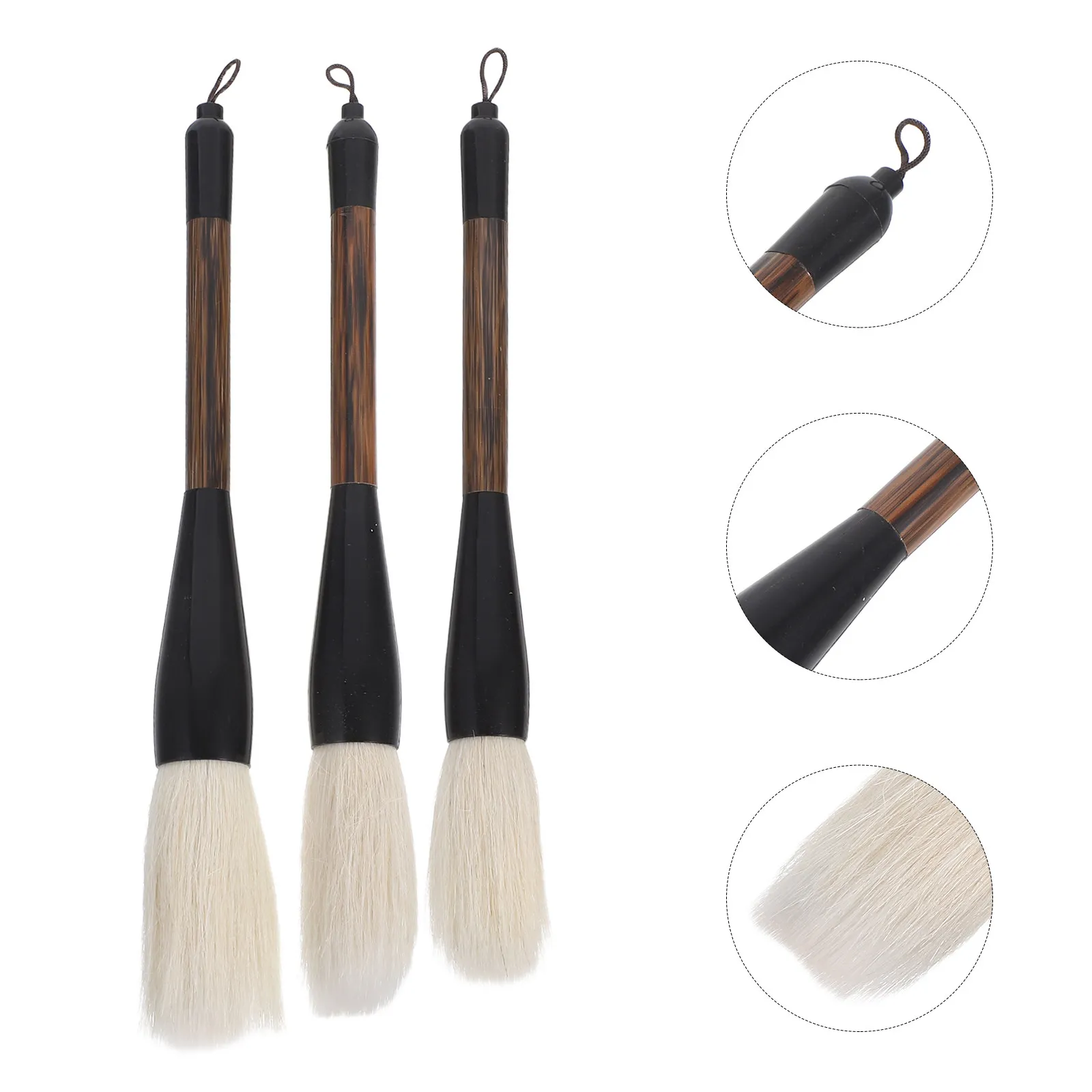 

Набор из 3 кистей для китайской каллиграфии, премиум-класса, из козьего ворса, для традиционной каллиграфии, рисования и художественных студий