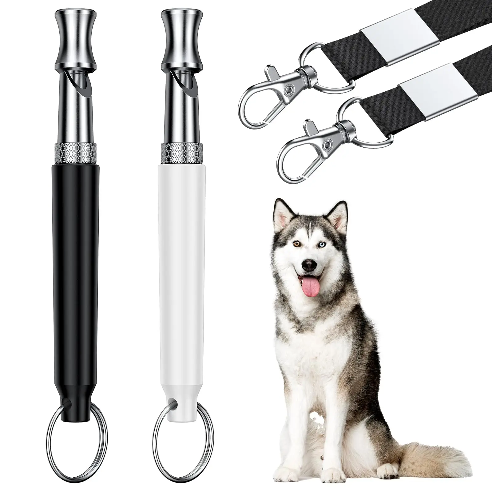 Dog Whistle,Dog Training Whistle with Lanyard,2 Pcs Adjustable Ultrasonic Silent Dog Recall Whistles,Whistle to Stop Barking Dog