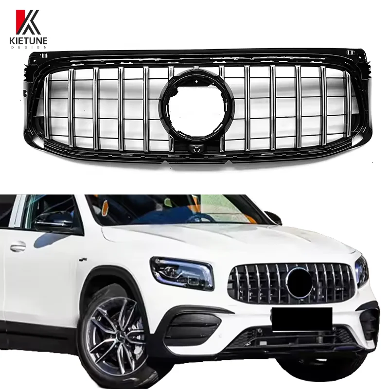 X247 GT Style Front Bumper Grille with Line Body Kit High Quality ABS Material for GLB 2020 2021 2022 2023