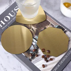 Ins Scandinavian Stainless Steel Coaster Heat Insulation Waterproof Oilproof Mats Home and Decoration Kitchen Utensils