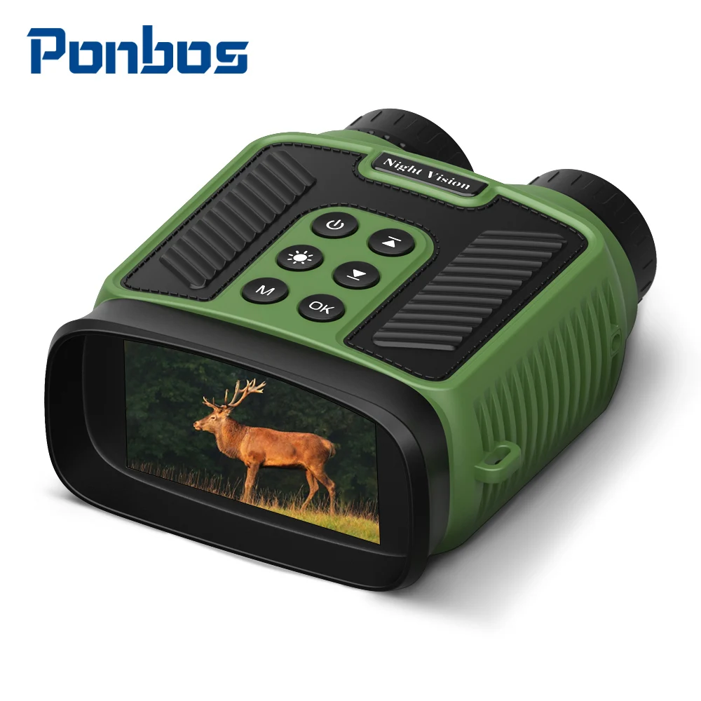 

Ponbos DT59 Infrared Night Vision Binocular Telescope 300M 2.5K UHD 40MP 10X Optical 8X Zoom Digital Binoculars for Hunting