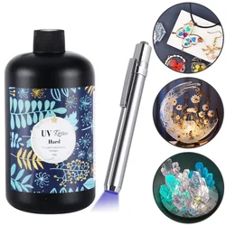 Hard UV Resin Glue Ultraviolet Curing Transparent Epoxy Resin UV Glue Hardener UV Lamp DIY Resin Jewelry Making Supplies Tools