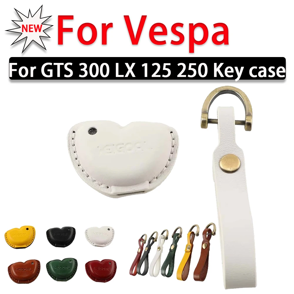 Motorcycle Keychain Clip Key Ring Cover Key Bag Genuine Leather Case Cover For Vespa Gts 300 Lx Lxv 125 250 Sprint Primavera 150