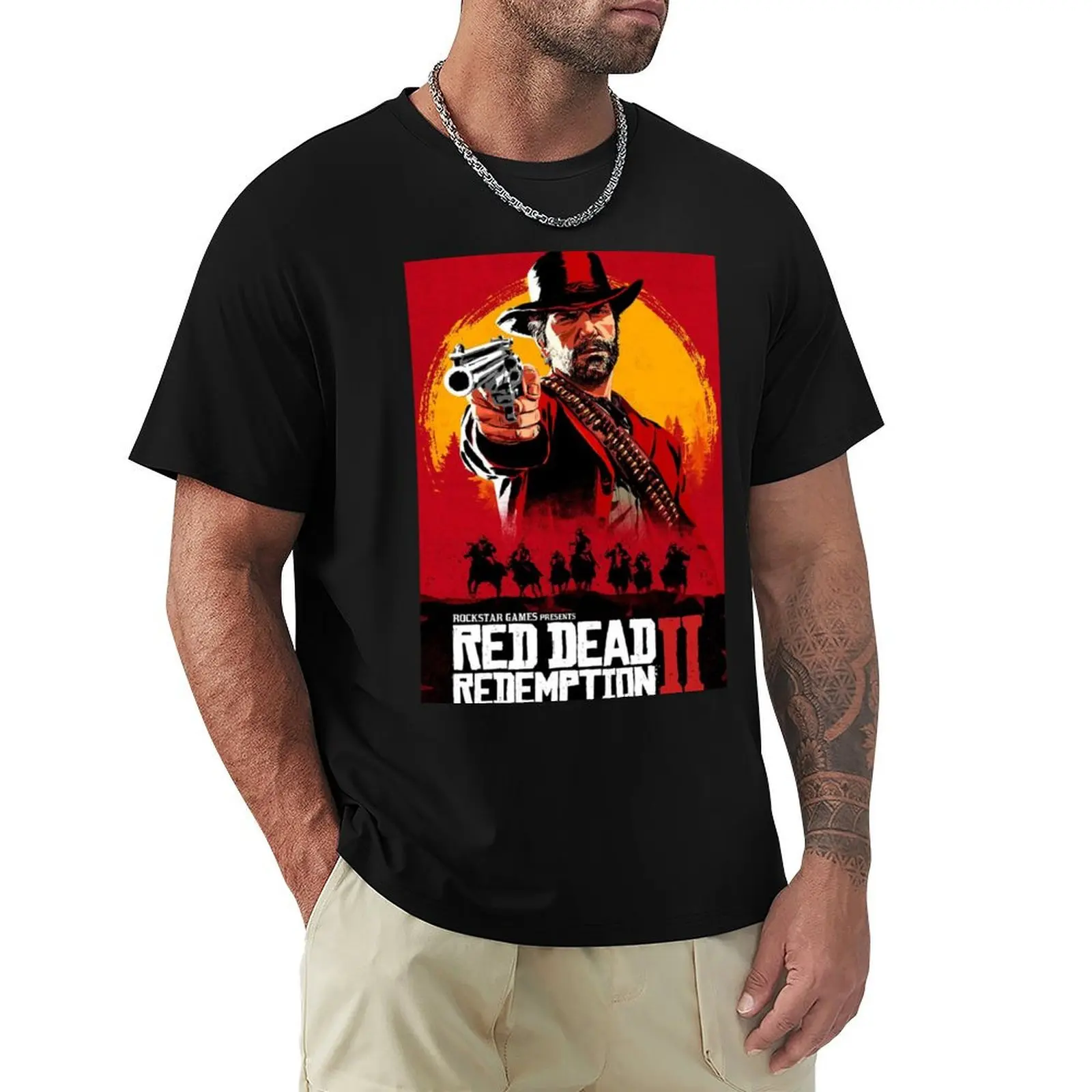 

Arthur Morgan Video Gaming Cover Poster T-Shirt customs Man t-shirt anime t shirts designer shirts mens graphic t-shirts pack