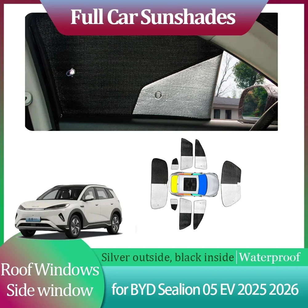 

Автомобильные солнцезащитные козырьки для BYD Sealion 05 EV 2025 2026, занавеска на лобовое стекло, боковая крыша, солнцезащитный козырек на крыше, комплект деталей, аксессуары