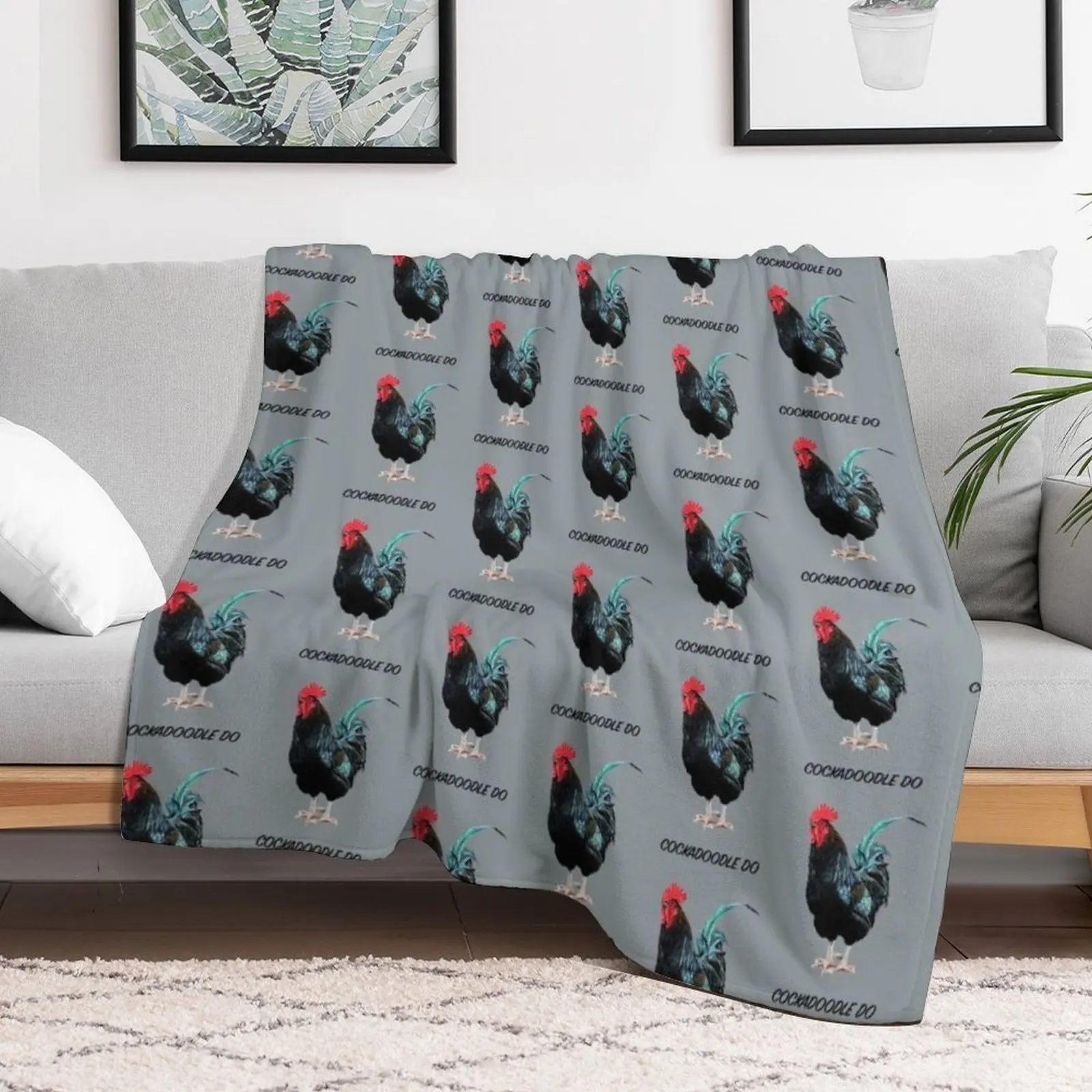 COCKADOODLEDO COCKEREL - ROOSTER - COCKEREL Throw Blanket