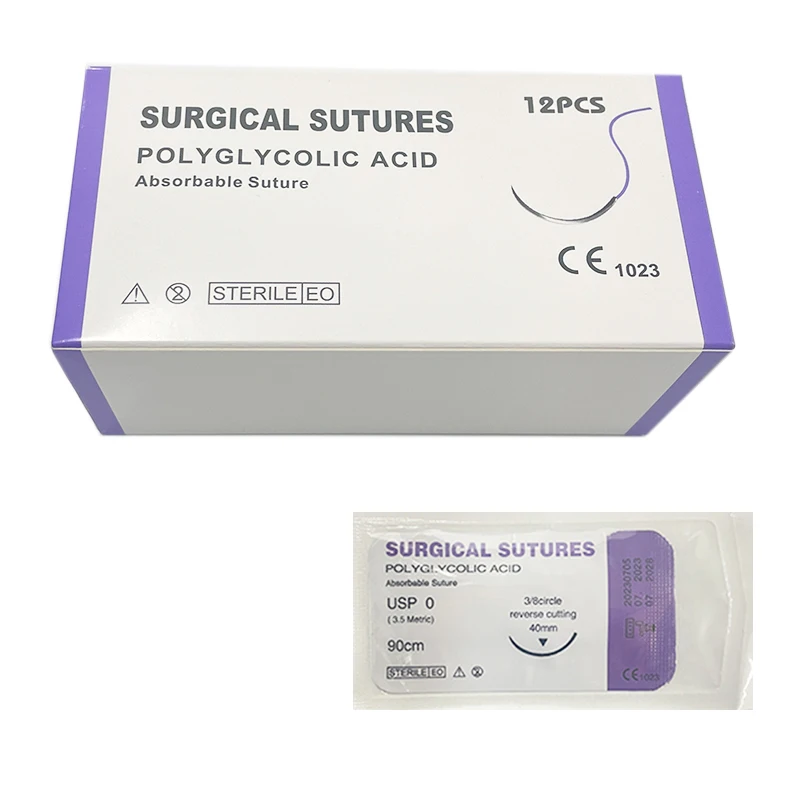 Veterinary surgicalPGA sutures  VICRYL BRAIDED  Polyglycolic Acid absorbable /reverse cutting3/8 circle Care plus VICRYL BRAIDED