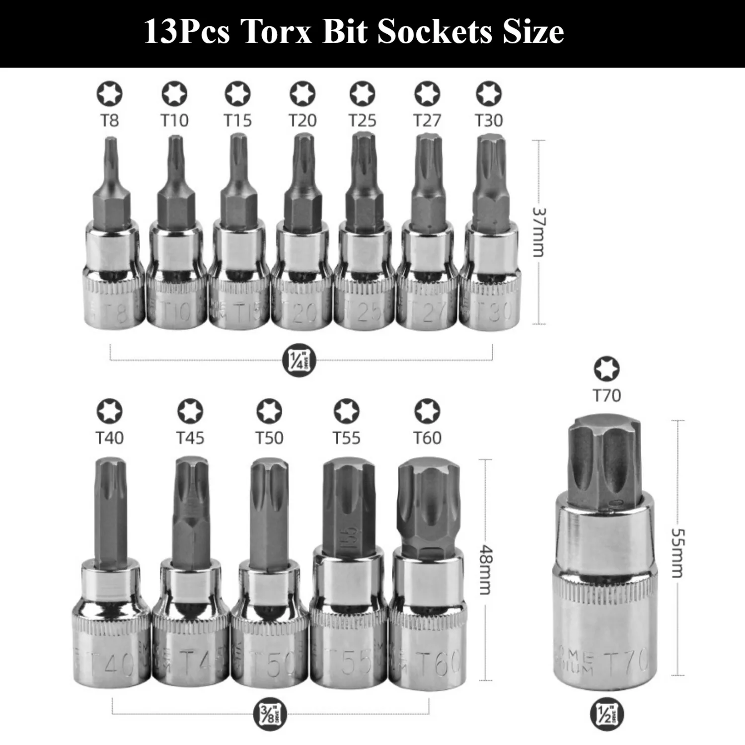 13 шт., набор ключей Torx, инструмент для авторемонта, набор отверток, ударная головка, профессиональные инструменты для мастерской на велосипеде, автомобиля 13 шт., набор ключей Torx, инструмент для авторемонта, набор отверток, ударная головка, профессиональные инструменты для мастерской на велосипеде, автомобиля