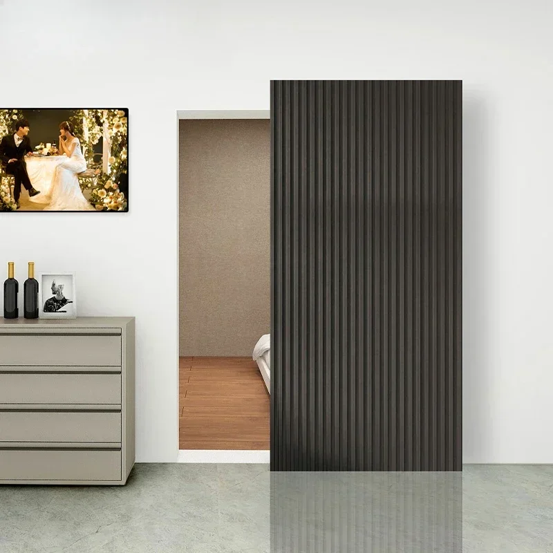 Customizable Nordic Modern Bedroom Door Sliding Trackless Bathroom Sliding Door Front Wooden Puertas Home Furniture