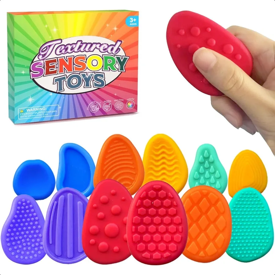 

Сенсорные каменные игрушки-непоседы для текстурированных игрушек для облегчения тревоги для аутизма и СДВГ, тактильные успокаивающие классные призы, офисный колллер