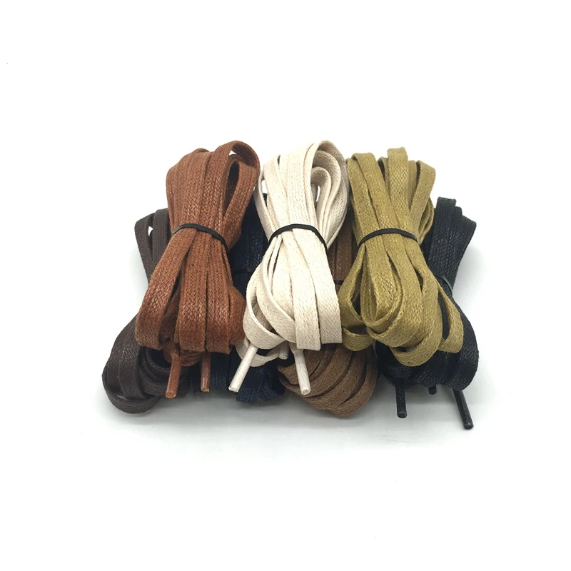 1Pair Waxed Laces Leather Waterproof Casual Shoes Laces Unisex Boots Shoelace Waxed Flat Shoelaces180 160 140 120 CMschoenveters