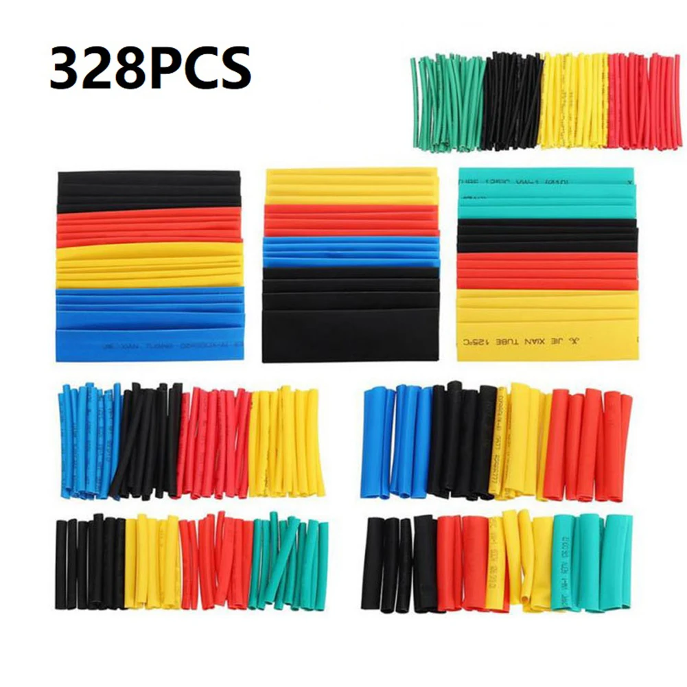 328PCS Heat Shrink Tubing Set 2:1 Shrink Ratio & Multiple Sizes Heat Shrink Cable Sleeve For Electrical Insulation