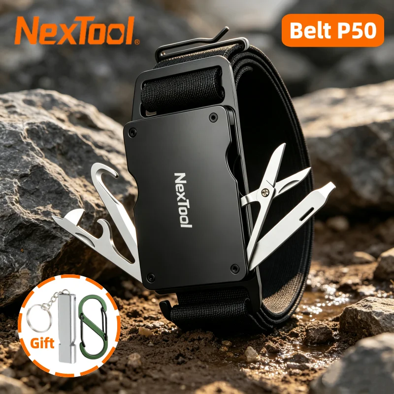 NexTool P50 Multifunctional Belt Men Waist Buckle Repair Tool Screwdrivers Scissors File Bottle Opener SIM Card Pin Hand Tools