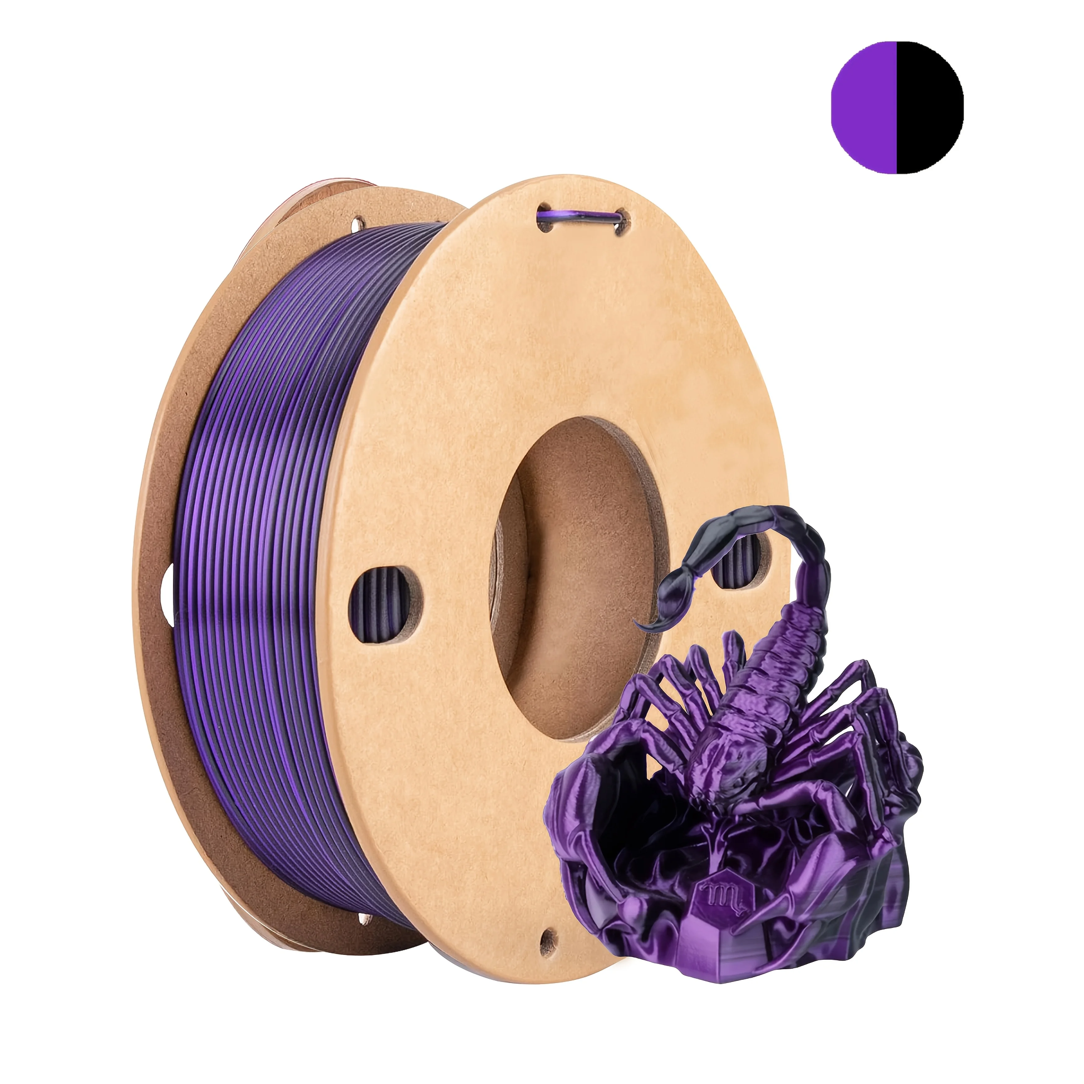 Driekleurig PLA-zijdefilament 250 g per rol Nettogewicht, geschikt voor FDM 3D-printers, 1,75 mm zijde PLA 3D-printmateriaal.