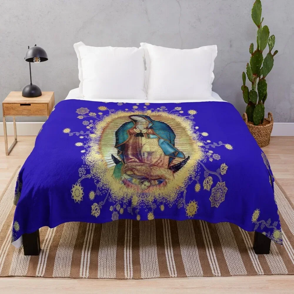 

Our Lady of Guadalupe Mexican Virgin Mary Mexico Tilma 20-103 Throw Blanket Soft Big christmas gifts Blankets