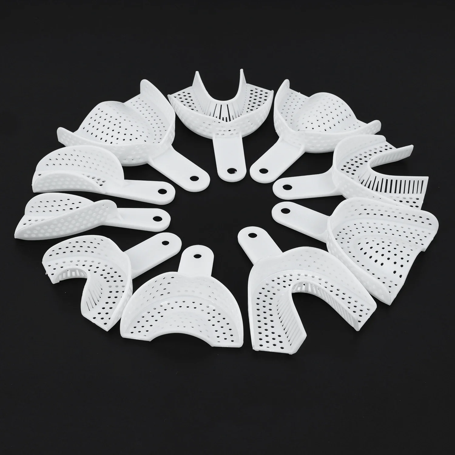 10pcs/Set JOLANT Dental Plastic Impression Trays Without Mesh Dentist Tools Dentistry Lab Material Teeth Holder